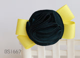 School Hair Accessories, Good Hope / Yellow and Dark Green (BS1665-BS1668)