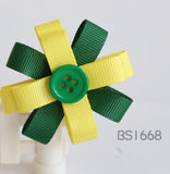 School Hair Accessories, Good Hope / Yellow and Dark Green (BS1665-BS1668)