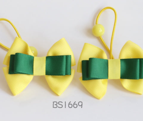 School Hair Accessories, Good Hope / Yellow and Dark Green (BS1669-BS1672)