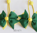 School Hair Accessories, Good Hope / Yellow and Dark Green (BS1669-BS1672)