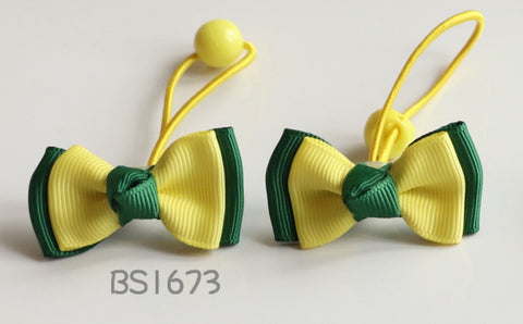 School Hair Accessories, Good Hope / Yellow and Dark Green (BS1673-BS1676)