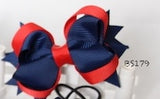 School Hair Accessories, Navy and Red (BS178-BS183)