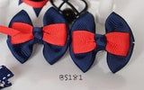 School Hair Accessories, Navy and Red (BS178-BS183)