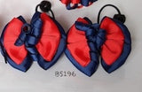 School Hair Accessories, Navy and Red (BS191-BS196)