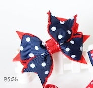 School Hair Accessories, Navy and Red (BS56-BS60)