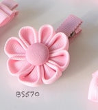 School Hair Accessories, Pink (BS568-BS571)