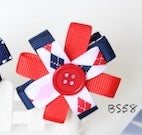 School Hair Accessories, Navy and Red (BS56-BS60)