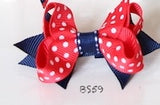 School Hair Accessories, Navy and Red (BS56-BS60)