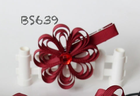 School Hair Accessories, Burgundy (BS639-BS645)