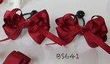 School Hair Accessories, Burgundy (BS639-BS645)