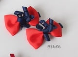 School Hair Accessories, Navy and Red (BS655-BS658)