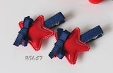 School Hair Accessories, Navy and Red (BS655-BS658)