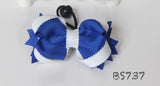 School Hair Accessories, Royal Blue/ White/ DGJS (BS736-BS739)