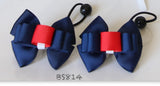 School Hair Accessories, Navy/ Red/ White (BS811-BS815)