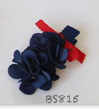 School Hair Accessories, Navy/ Red/ White (BS811-BS815)