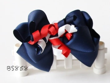 School Hair Accessories, Navy/ Red/ White (BS858-BS861)