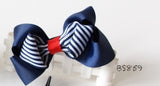 School Hair Accessories, Navy/ Red/ White (BS858-BS861)