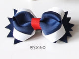 School Hair Accessories, Navy/ Red/ White (BS858-BS861)