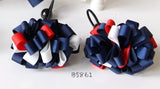 School Hair Accessories, Navy/ Red/ White (BS858-BS861)