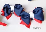 School Hair Accessories, Navy and Red (BS881-BS883)