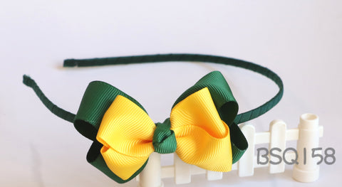 School Hair Accessories, Yellow/ Dark Green/ Good Hope (BS1447-BS1448)