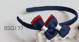 School Hair Accessories, Navy and Red (BS1318-BS1322)