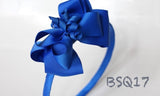 School Hair Accessories, Navy/ Royal Blue (BSQ12-BSQ19)