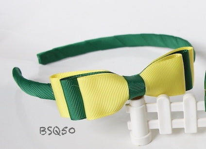 School Hair Accessories, Yellow/ Dark Green/ Good Hope (BS1025-BS1026)