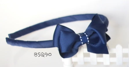 School Hair Accessories, Navy (BS678-BS683)