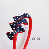 Navy Polka Dot Headband (Q191)