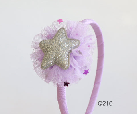 Purple Tulle Glitter Star Headband (Q210)