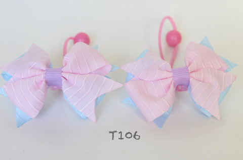 Pink and Light Blue Hair Ties (T106)