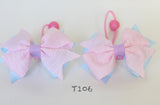 Pink and Light Blue Hair Ties (T106)