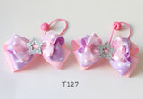 Pink and Purple Bow Hair Ties (T127)