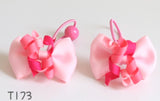 Pink Bow Korker Hair Ties (T173)