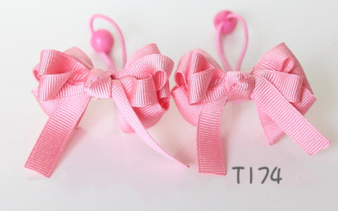 Pink Bow Hair Ties (T174)