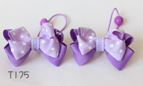 Purple Polka DotHair Ties (T175)