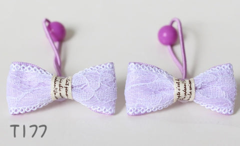 Purple Bow Hair Ties (T177)