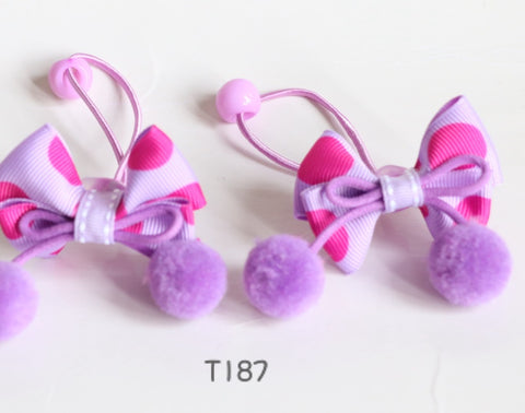 Purple Polka-dot Hair Ties (T187)