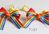 Rainbow Bow Hair Ties (T197)