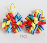 Rainbow-print Korker Hair Ties (T202)