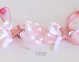 Pink with Star Hair Ties (T208)