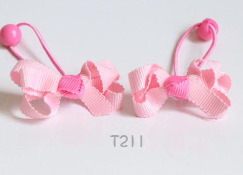 Pink Bow Hair Ties (T211)