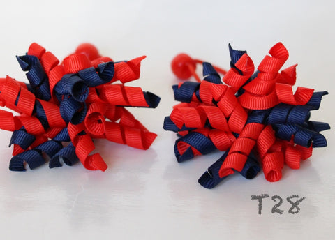 Navy and Red Korker Hair Ties (T28)