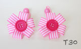 Pink Striped Hair Ties (T30)