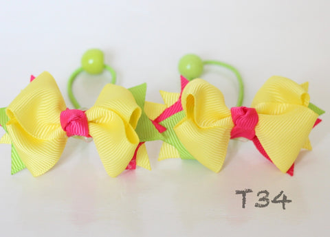 Yellow Bow Hair Ties (T34)