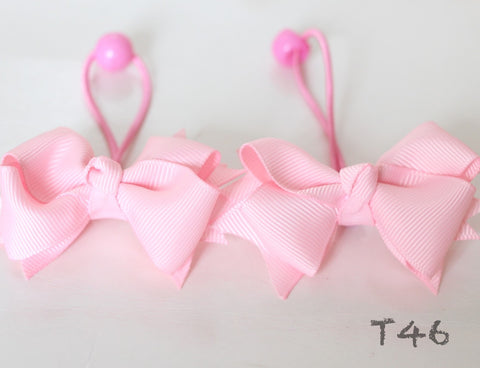 Pink Bow Hair Ties (T46)