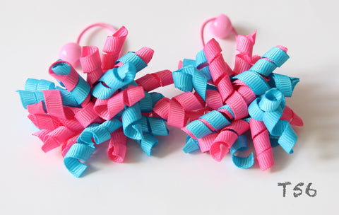 Pink and Blue Korker Hair Ties (T56)