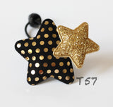 Hair Ties with Black and Gold Star (T57)