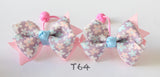 Purple Floral-print Hair Ties (T64)